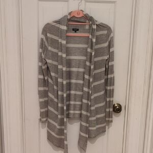 Splendid Heather Gray and Cream Striped Cardigan